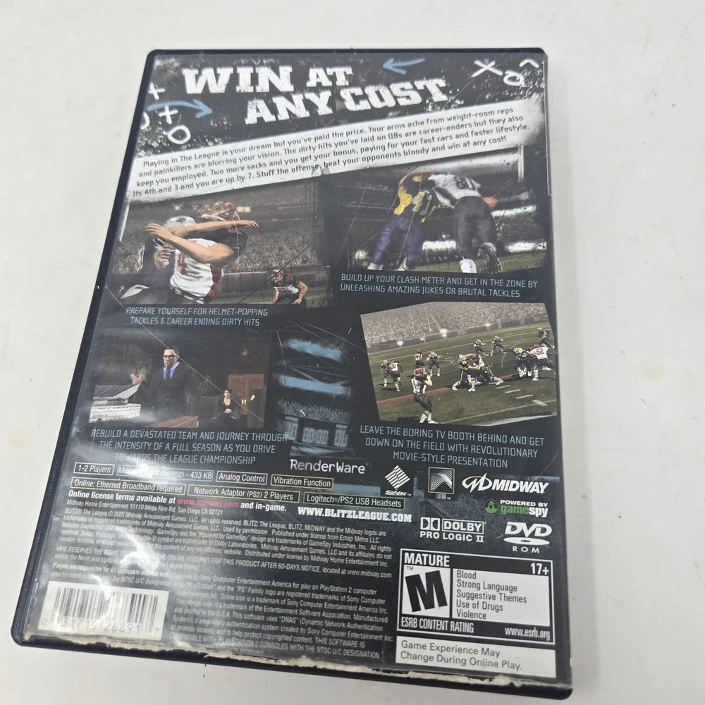 Blitz The League Sony PlayStation 2 PS2 Midway Sports Football Game 2005